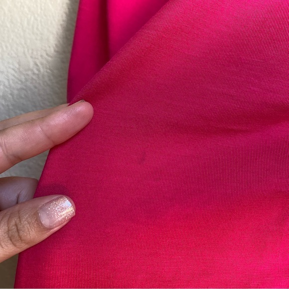 Reformation Raydon Dress Off Shoulder Rouched Corvette Hot Pink Barbie - Picture 7 of 10